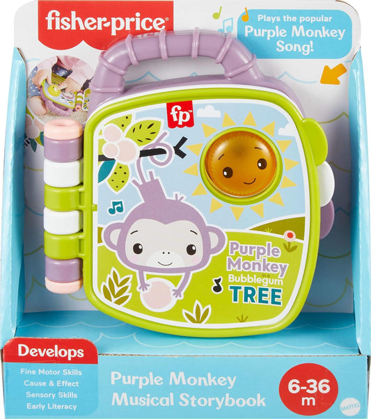 Fisher-Price Baby Toy Purple Monkey Musical Storybook