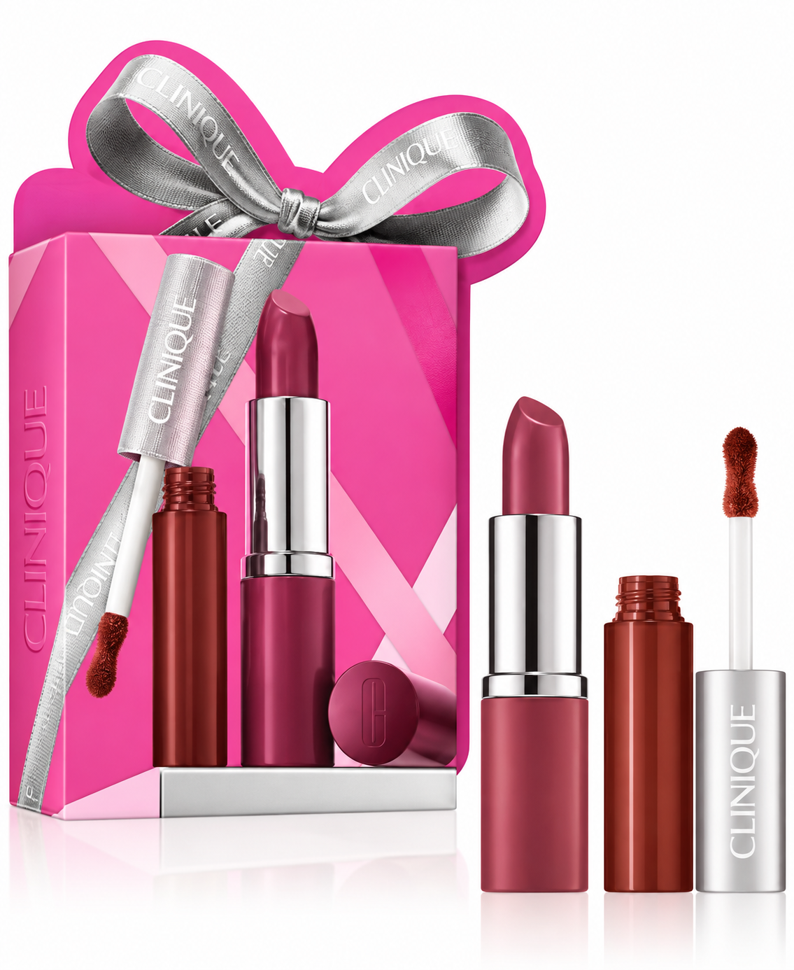 Clinique 2-Piece Pop For Treats Lipstick & Lip Gloss Duo Set
