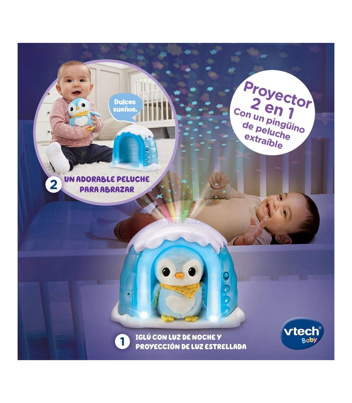VTech Soothing Starlight Star Projector Sound Machine Night