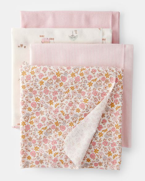 Carter's Baby Cotton Receiving Blankets, 4 Pack