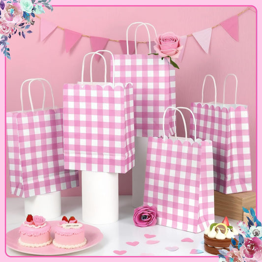 Pink Gingham Bolsa de Regalo