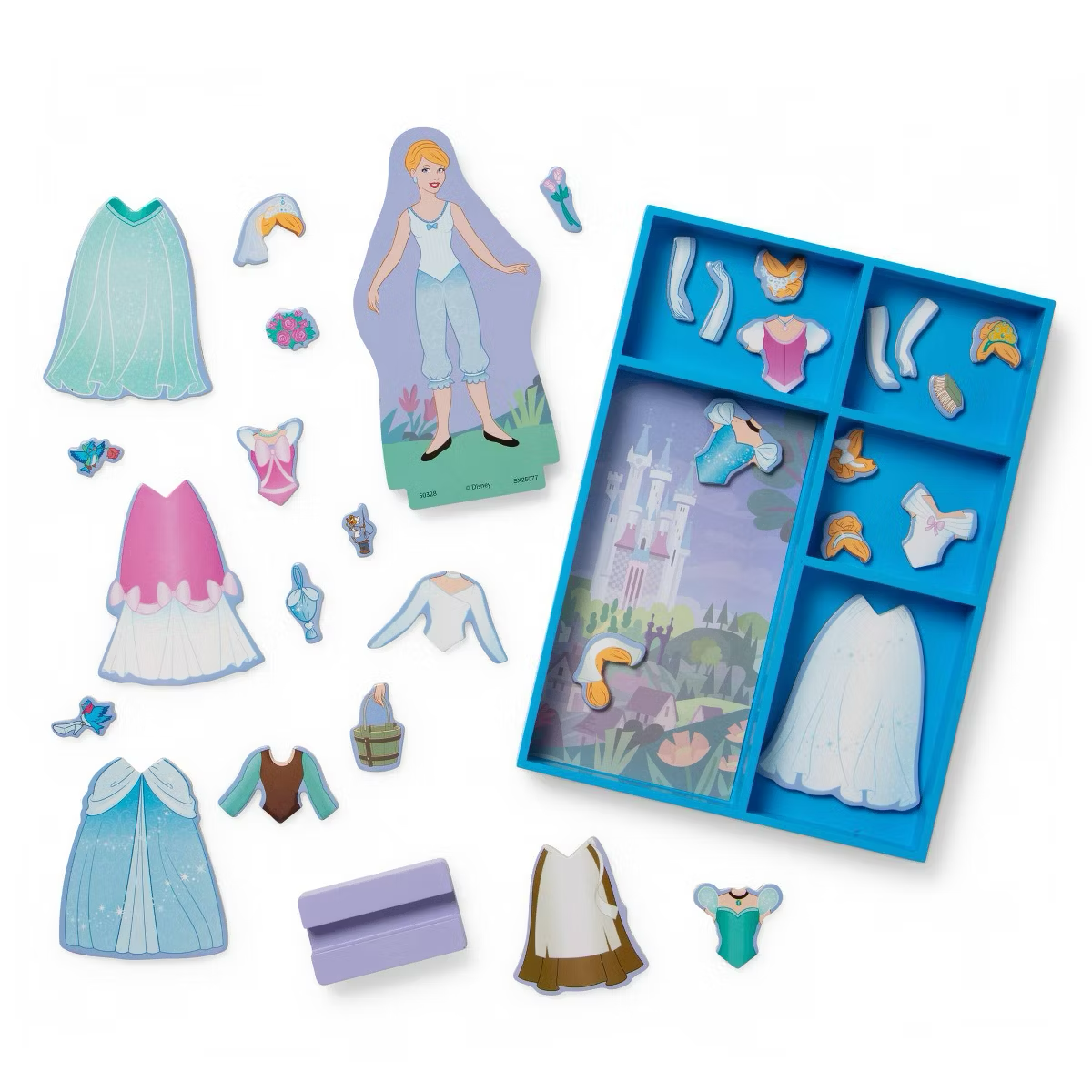 Melissa & Doug Disney Wooden Magnetic Dress Up Cinderella