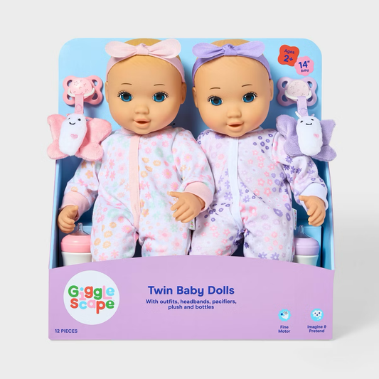 14" Girl Twin Baby Dolls - Gigglescape