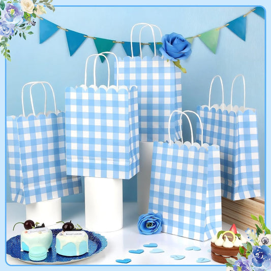 Blue Gingham Bolsa de Regalo