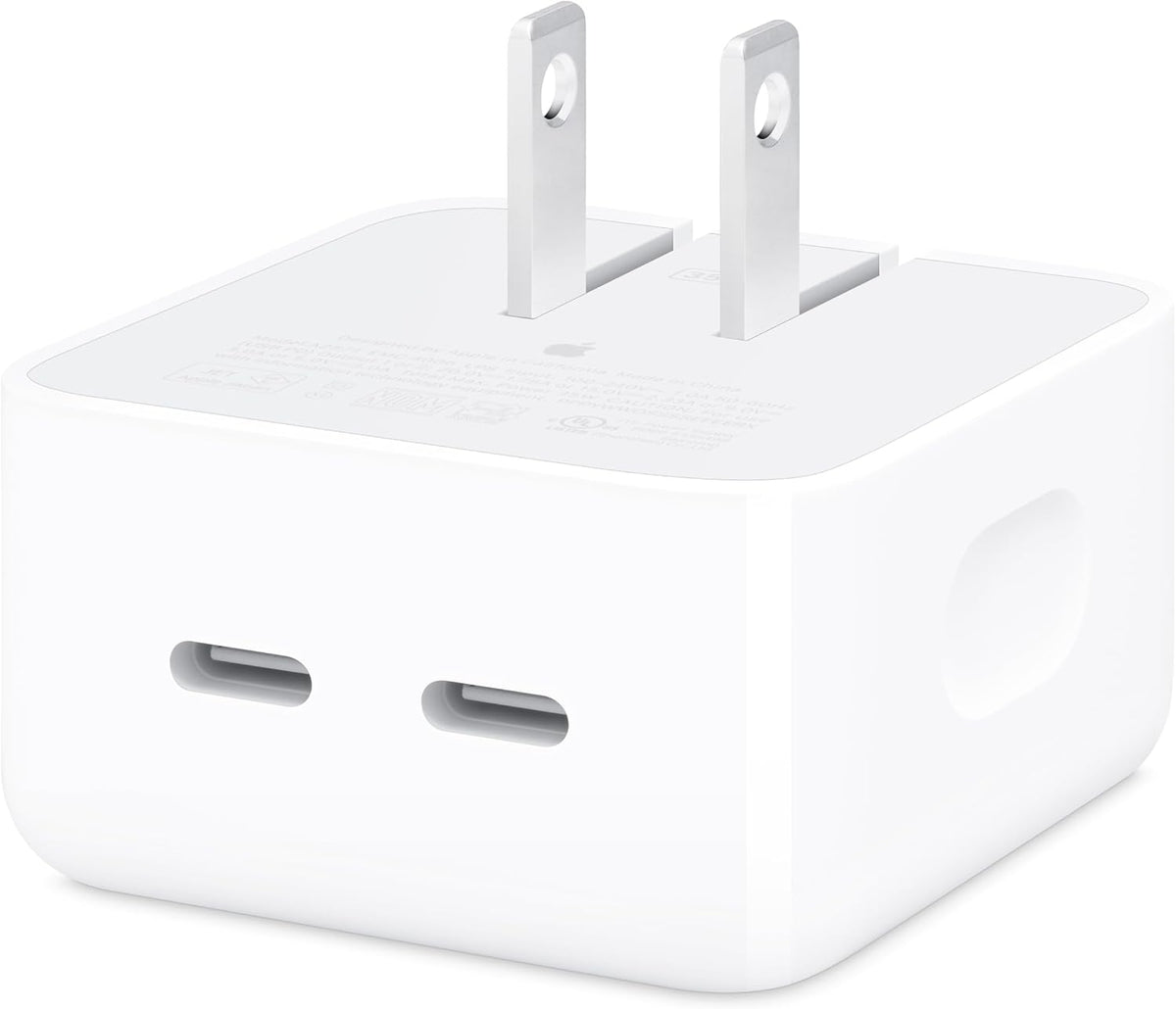 Apple 35W Adaptador de Corriente Compacto de Doble Puerto USB-C: Carga Rápida