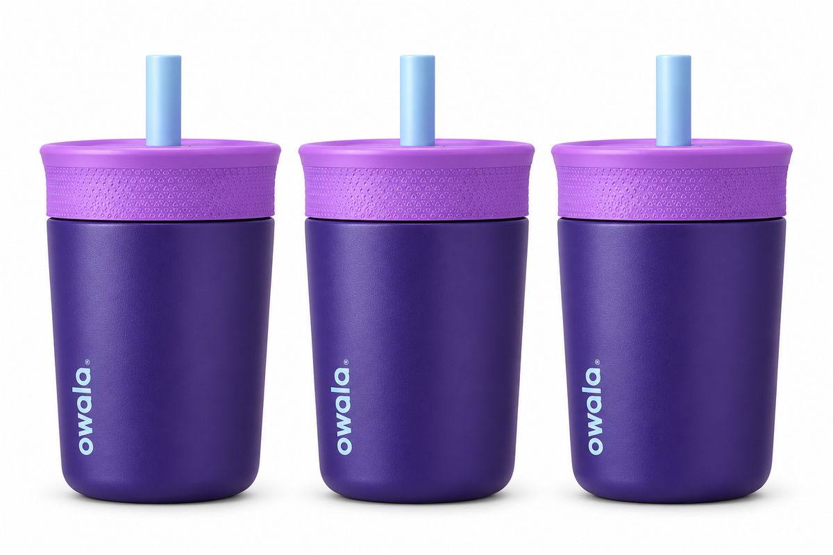 Owala Tumbler Kids Stainless Steel Water Bottle 12 oz Peacock Palace