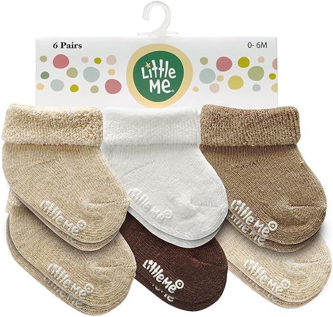 Little Me Baby Socks – 6-Pack  0–6 Months