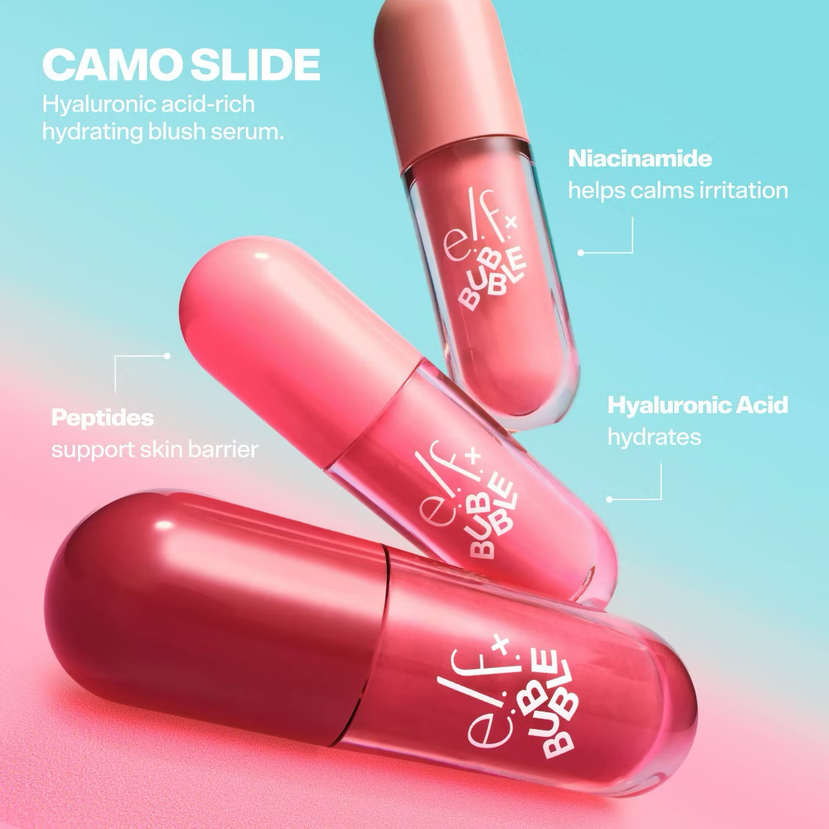 Bubble Skincare x e.l.f Camo Slide Hydrating Blush Serum