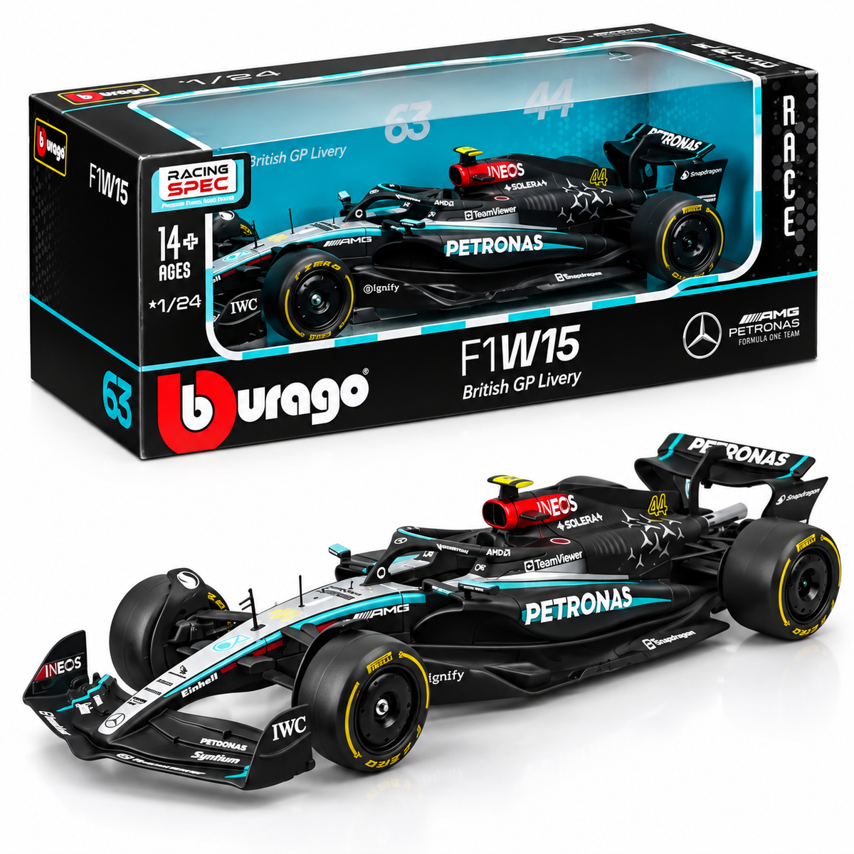 Mercedes-AMG Petronas F1 Team Carro A Escala 1/24