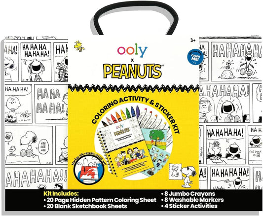 Ooly X Peanuts 60 PC Coloring Activity & Sticker Book in a Travel Box Snoopy