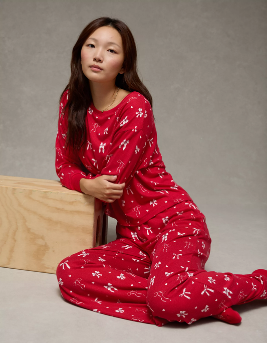 AE Luxe Plush Long-Sleeve & Pant PJ Set