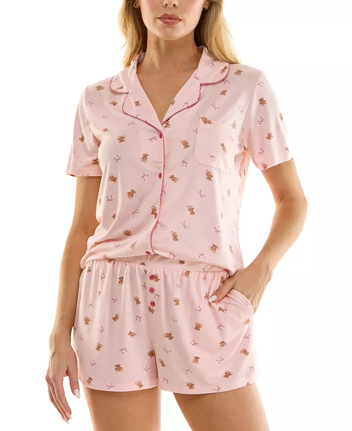 Pijama de Short Rosada Osito