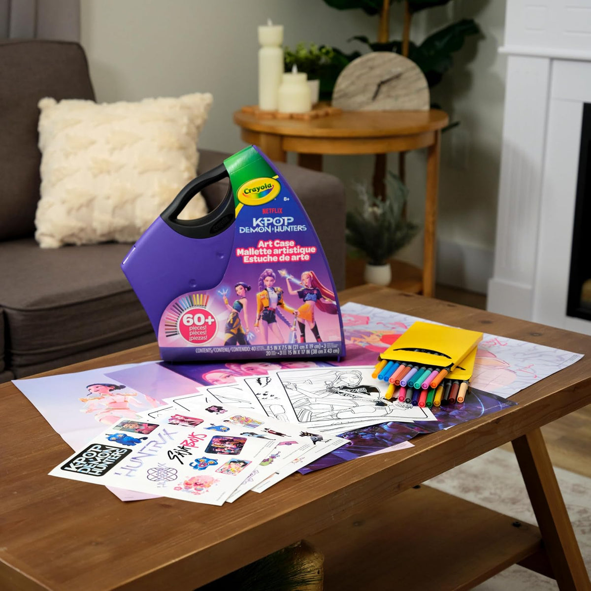 Crayola Kpop Demon Hunters Art Case (40+pcs), Coloring & Sticker Craft Kit