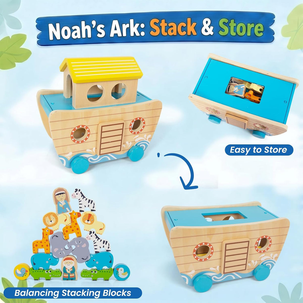 Wooden Noah's Ark Toy