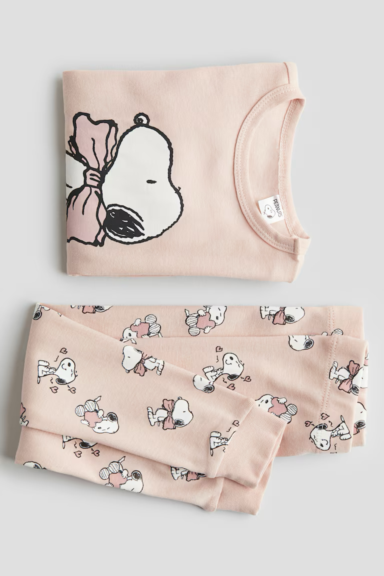 HM SNUG FIT COTTON JERSEY SNOOPY PAJAMAS