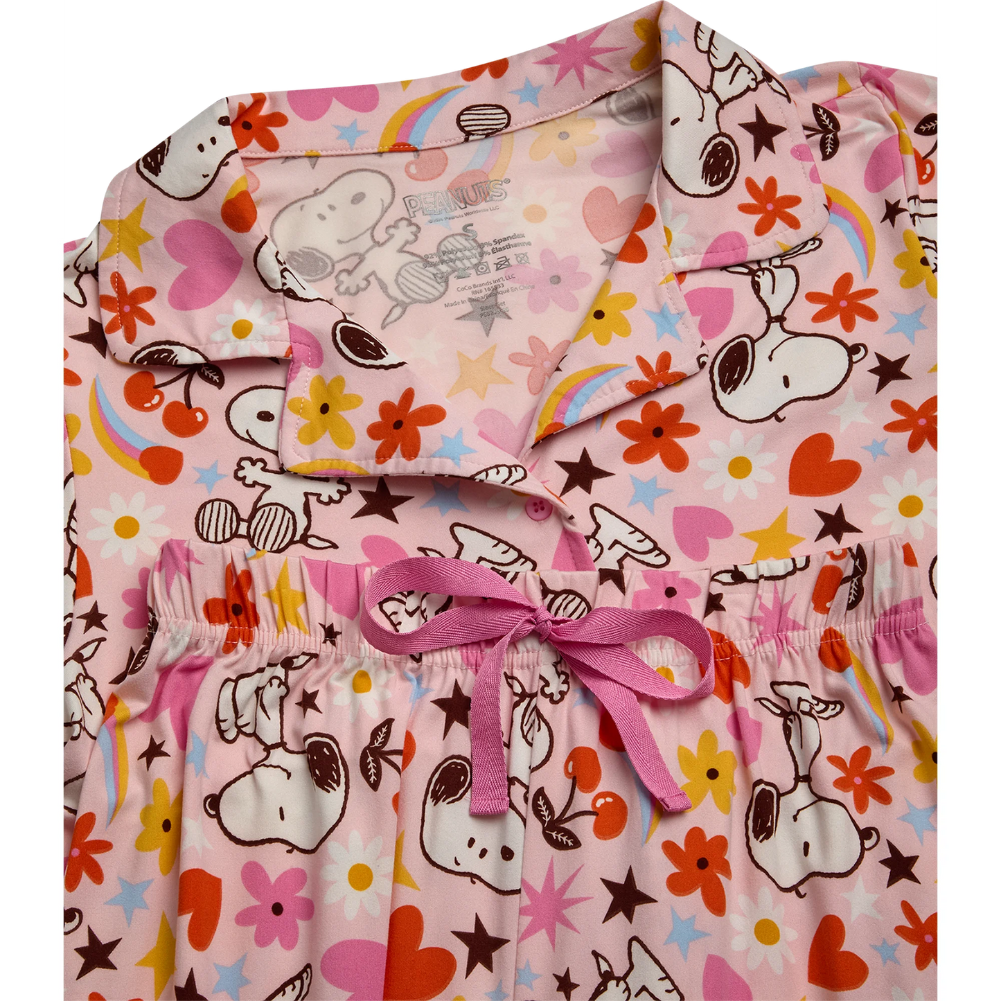 Pijama Snoopy Flores y Corazones