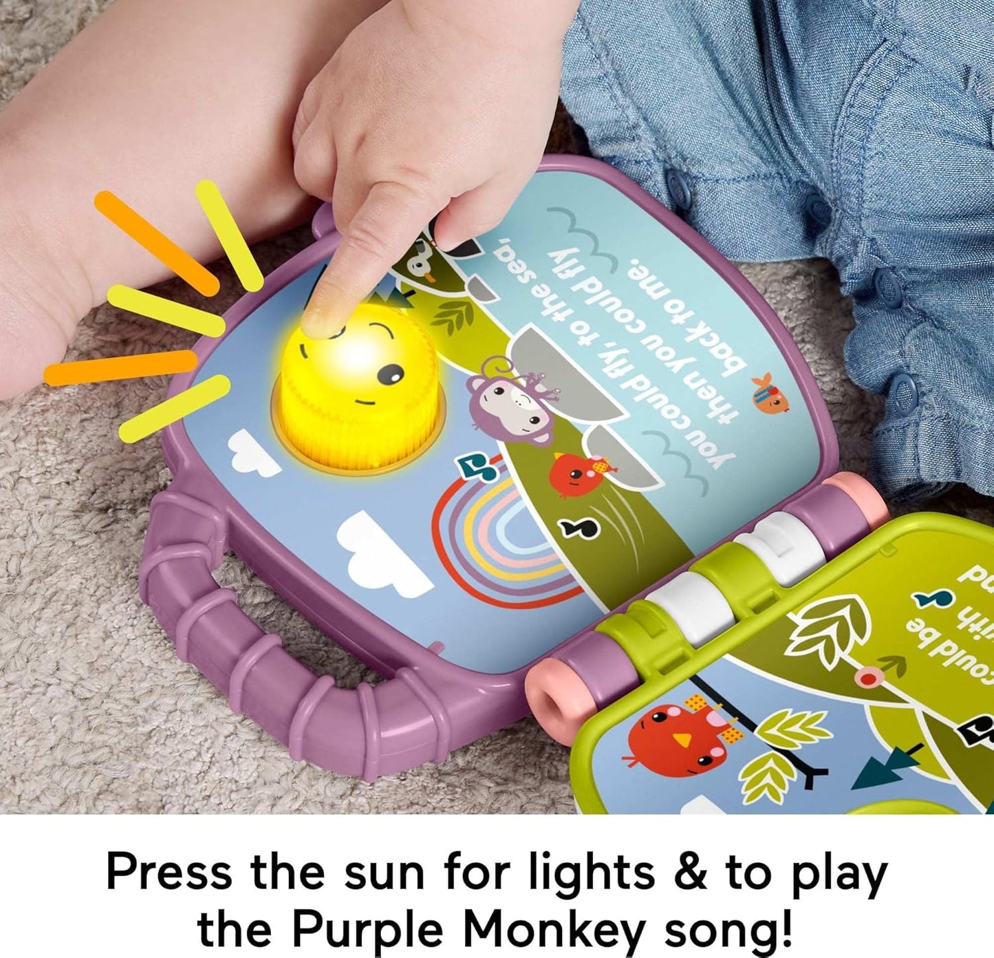 Fisher-Price Baby Toy Purple Monkey Musical Storybook