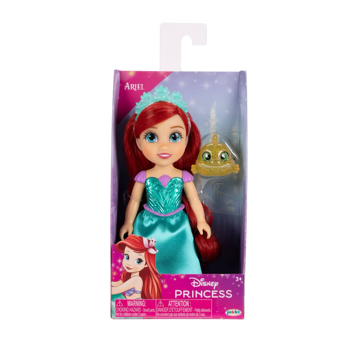 Disney Princess 6" Petite Ariel Fashion Doll + Flounder Toy