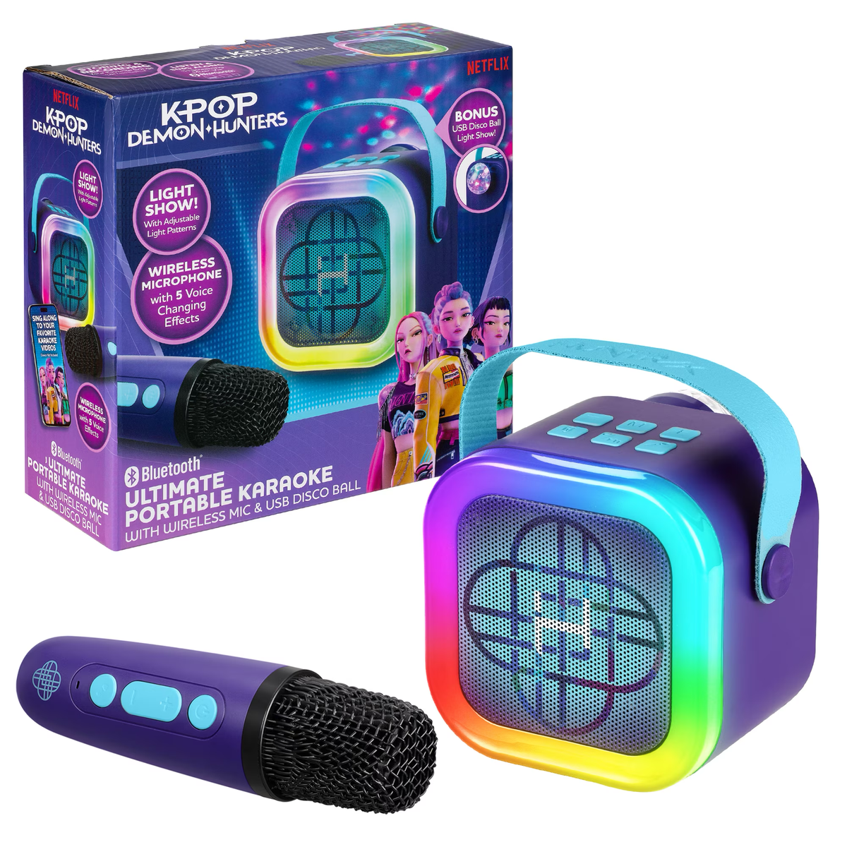Kpop Demon Hunters Mini Karaoke Bluetooth con Micrófono Inalámbrico
