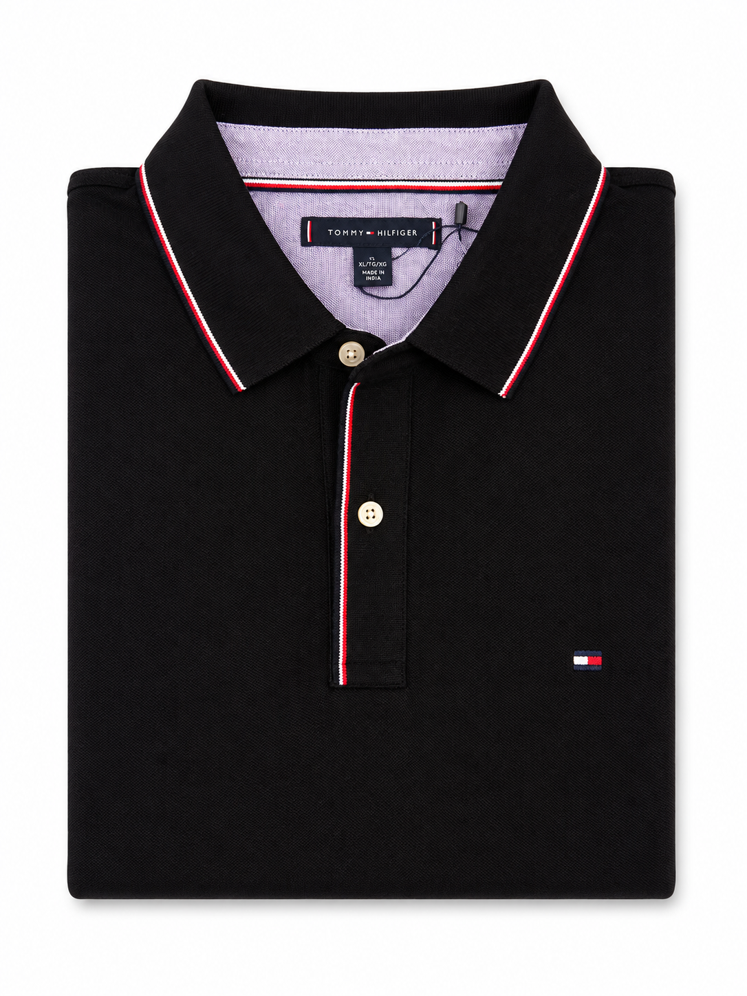 Camisa Tipo Polo Tommy Hilfiger Negra