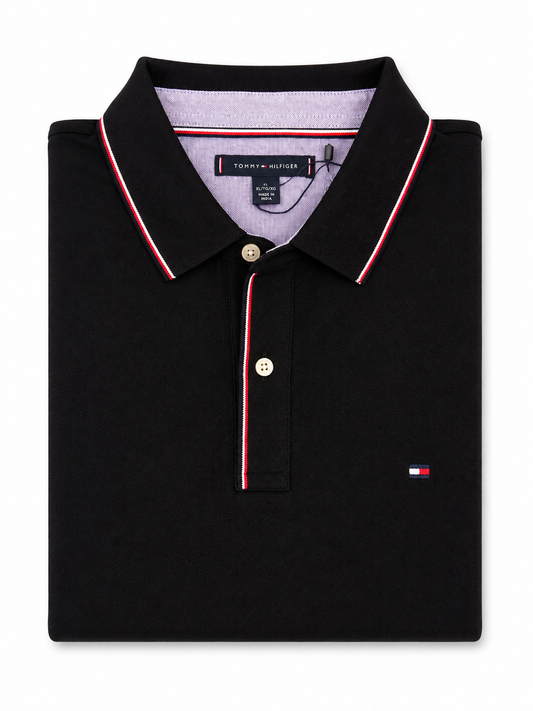 Camisa Tipo Polo Tommy Hilfiger Negra