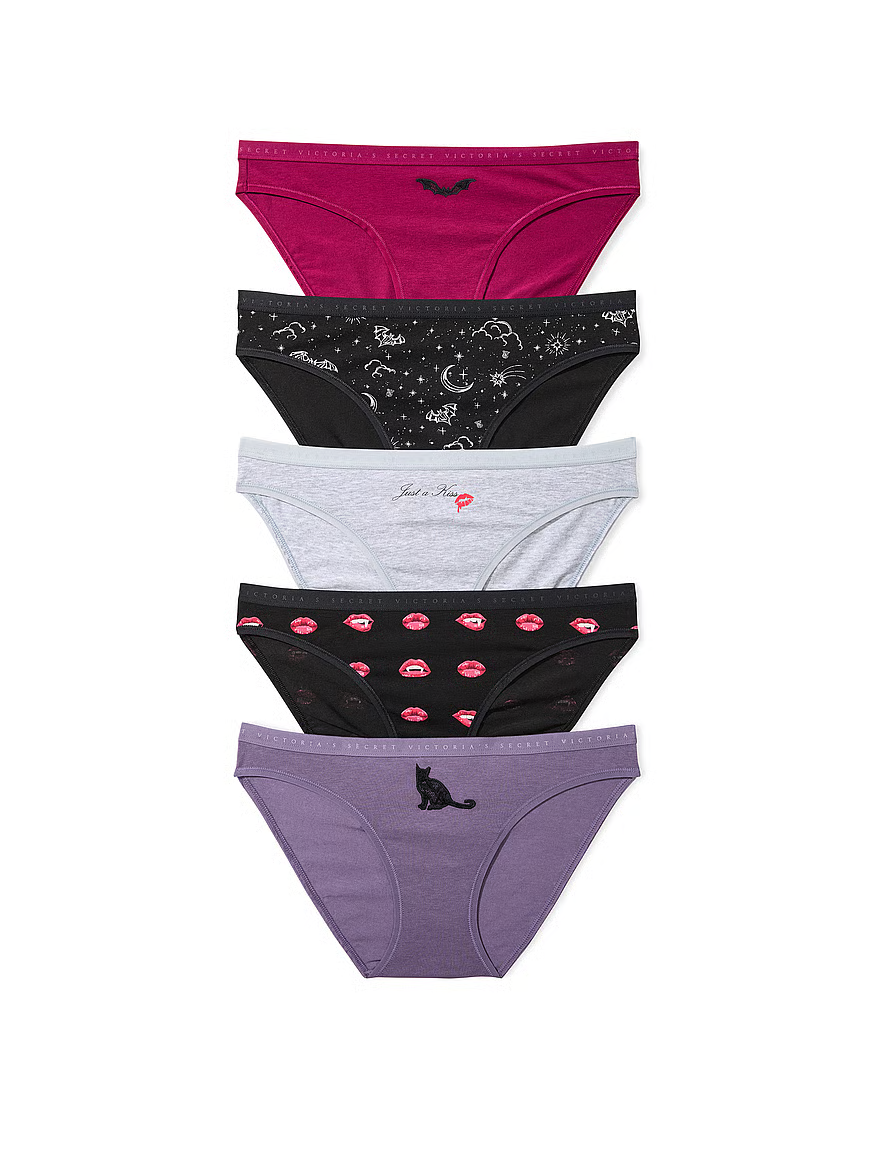 Victoria's Secret Pack de 5 pantis estilo bikini de algodón
