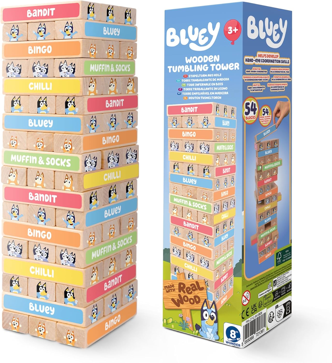 Bluey Stackable Tumbling Tower Game