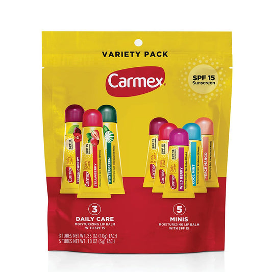 Carmex Daily Care and Daily Care Minis Moisturizing Lip Balm Pack SPF 15