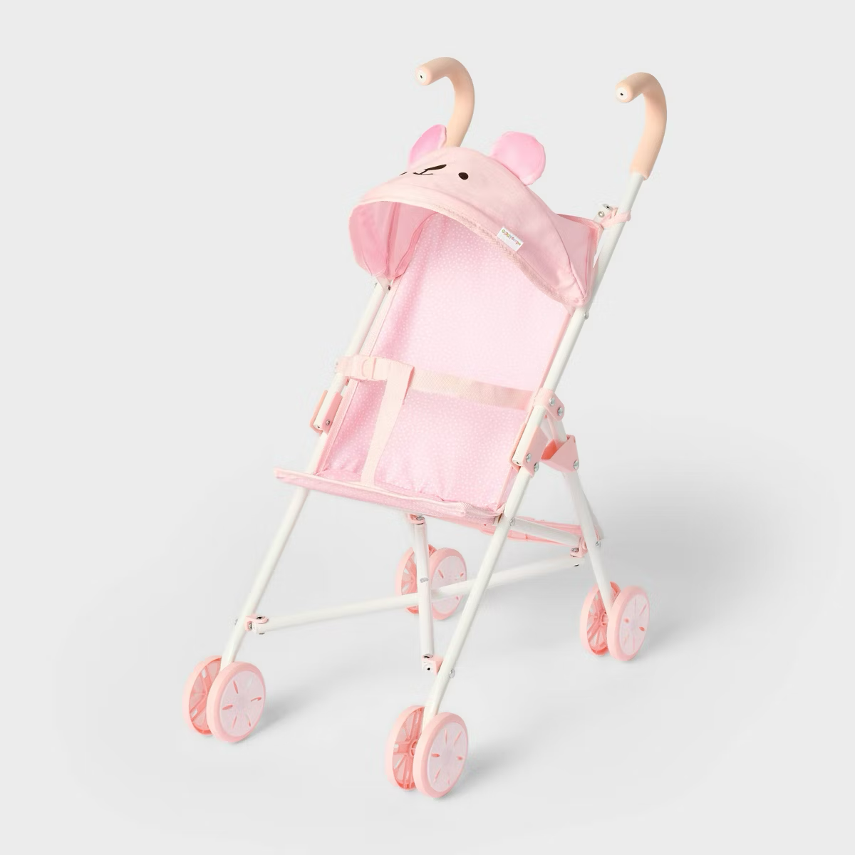 Cochecito- Pink Dot Bear Fold-Up Doll Stroller for 14" - 16" Dolls - Gigglescape
