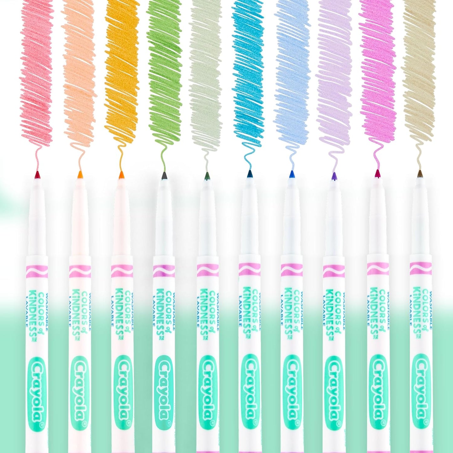 CRAYOLA Colours of Kindness Washable Fine Line Markers (Pack of 10)