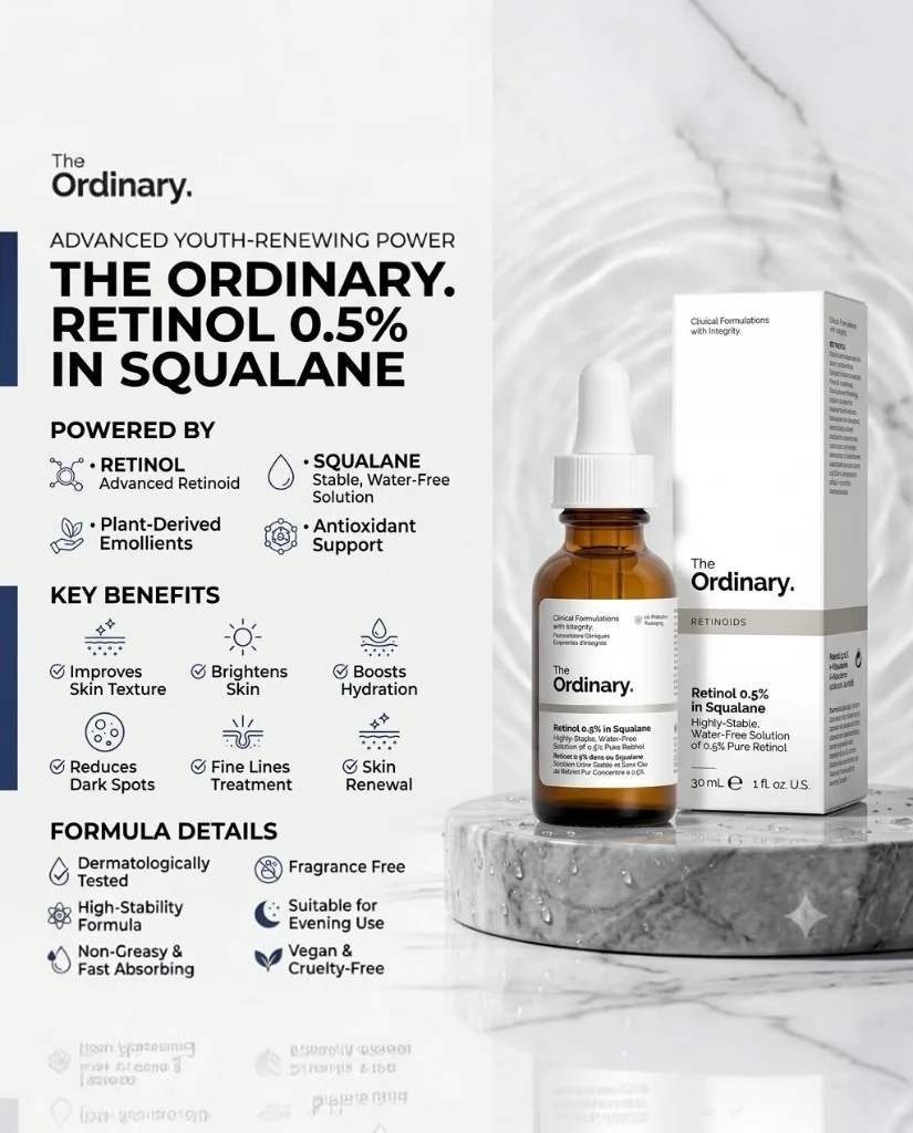 The Ordinary Retinol 0.5% in Squalane Intermediate Retinol Serum
