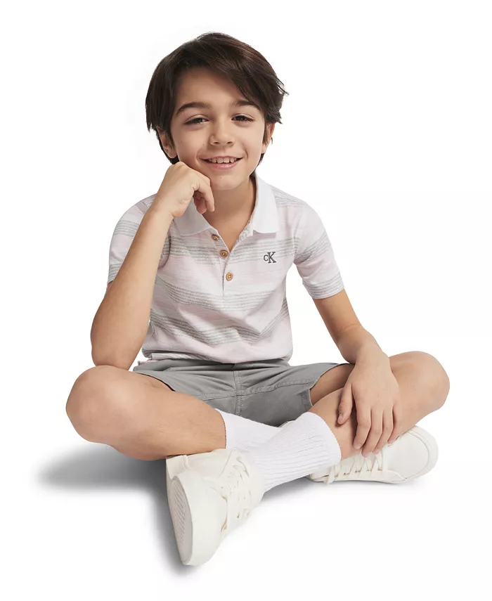 Calvin Klein Set Short y Camisa tipo Polo para Niño