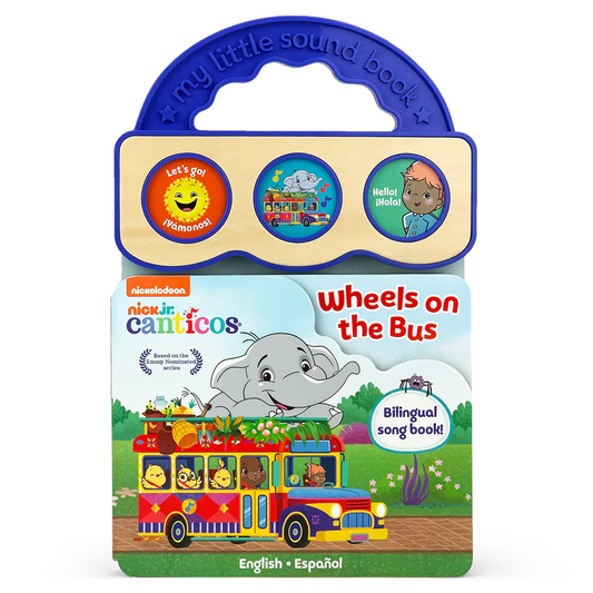 Canticos The Wheels on the Bus/ Las Ruedas del Autobús -Bilingual / Bilingüe 3-Button Sound Board Book for Babies and Toddlers