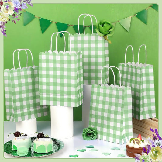 Green Gingham Bolsa de Regalo