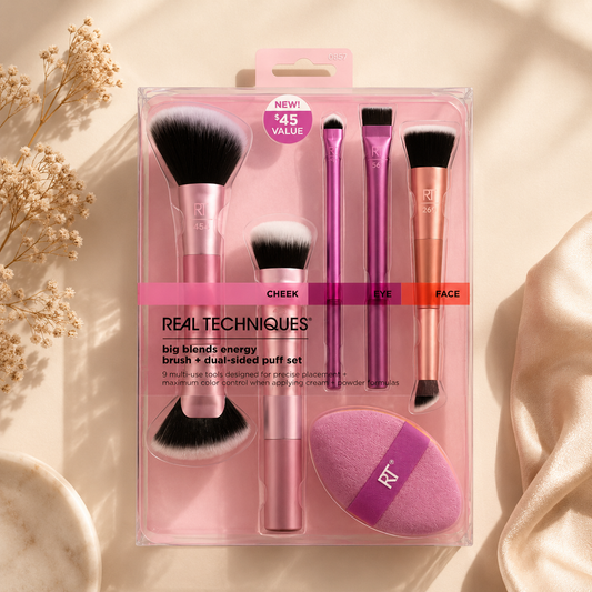 Real Techniques Brush + Dual-Sided Puff Set