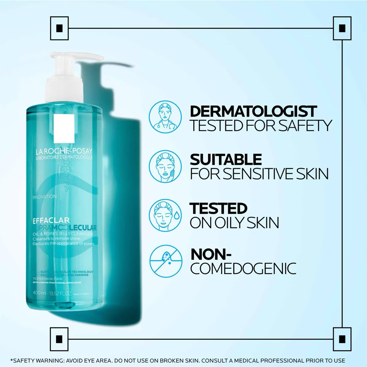 La Roche Posay Effaclar Supramolecular Oil Absorbing & Pores Correcting Acne Face Wash Jelly Cleanser