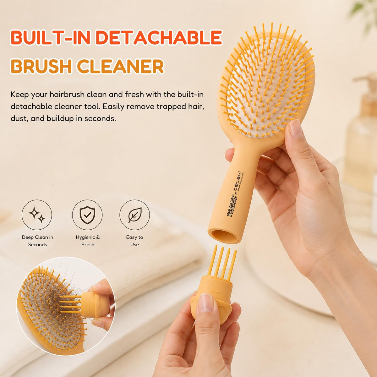 CELAVI x PEANUTS Snoopy Detangling Hair Brush