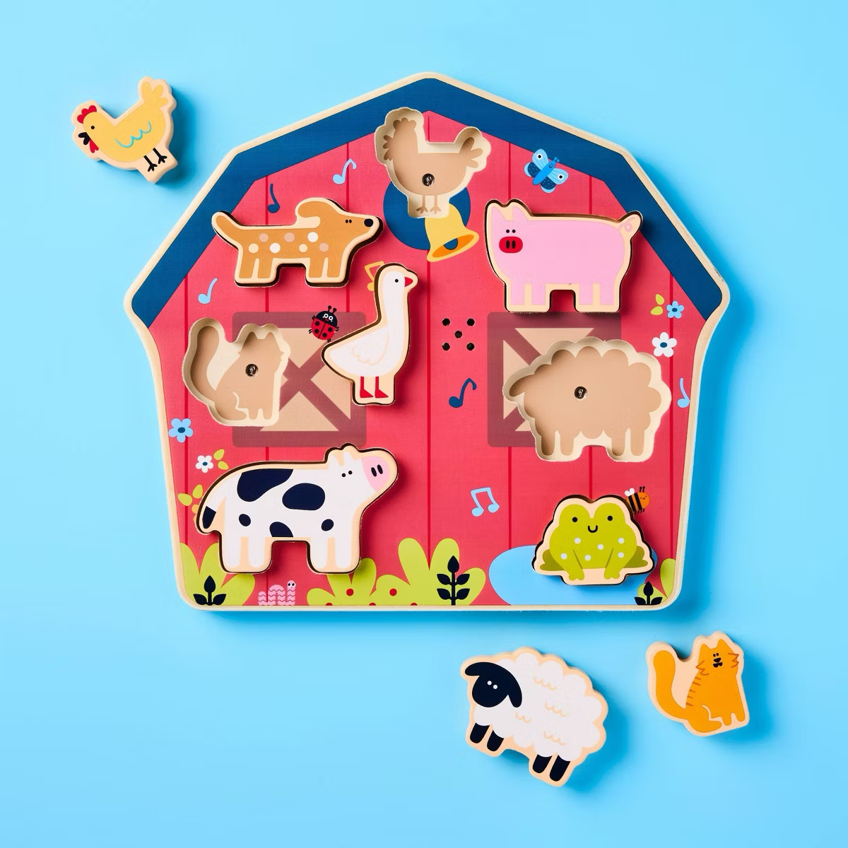 Gigglescape Barnyard Sounds Chunky Puzzle Set- Animales de la Granja