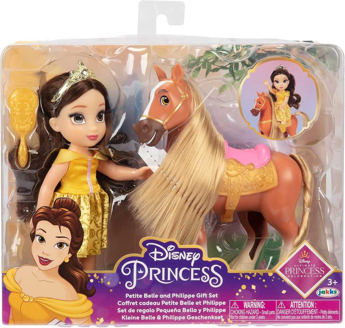 Disney Princess Belle Doll & Phillipe Petite Gift Set- Princesa Bella