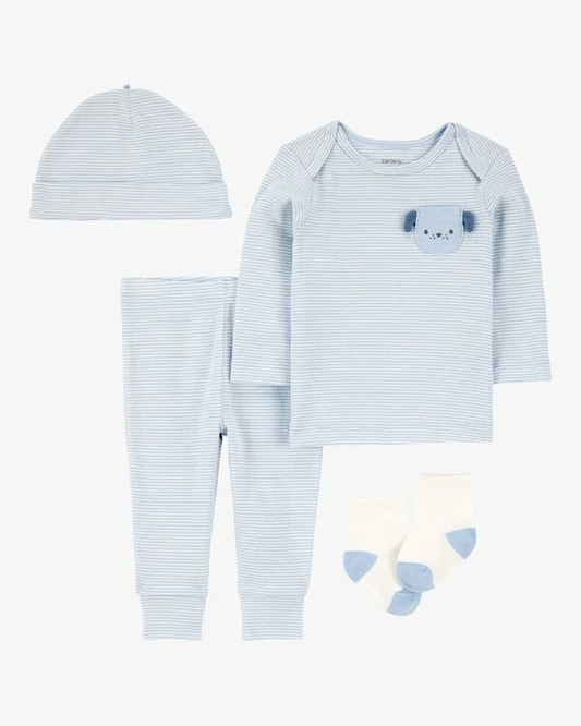 Carter's Baby Boys 4-Pc. Cotton Puppy-Print Outfit Set
