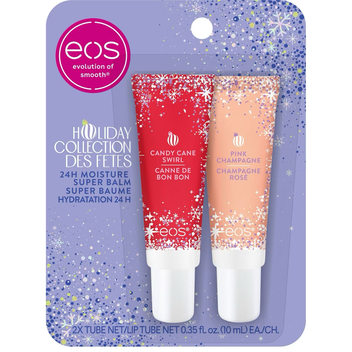 eos Holiday Super Balm - Candy Cane Swirl & Pink Champagne
