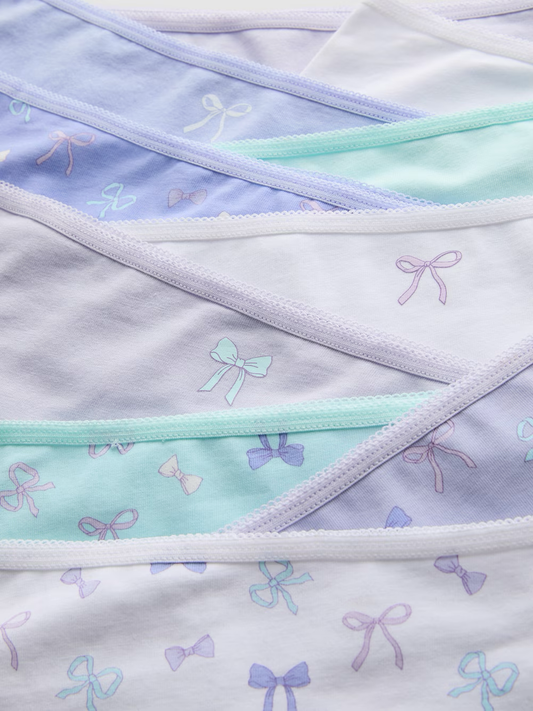 10pk Cotton Rich Bow Graphic Shorts Panties de Niña