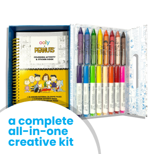 Ooly X Peanuts 60 PC Coloring Activity & Sticker Book in a Travel Box Snoopy