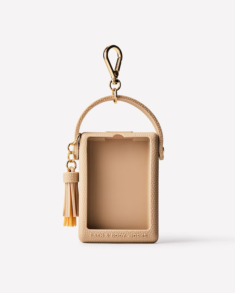 Holder Antibacterial Tan Textured Holder with Strap