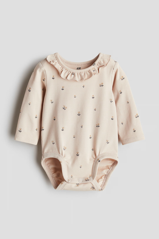 HM COTTON BODYSUIT WITH RUFFLE COLLAR