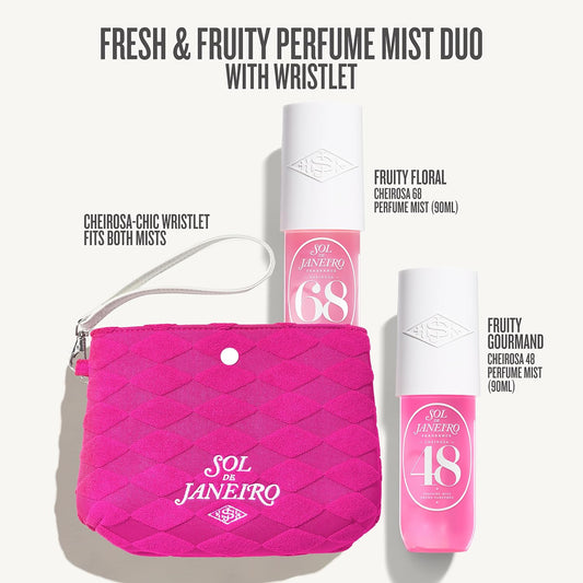 Sol de Janeiro Giftable Set | Two Travel Size Hair & Body Fragrance Mist with Pink Pouch