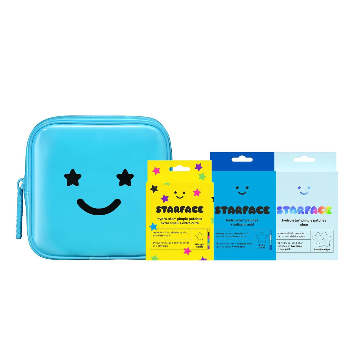 Starface Gift Set, Clear + Blue + Tiny Star Pimple Patch Essentials (56 ct)