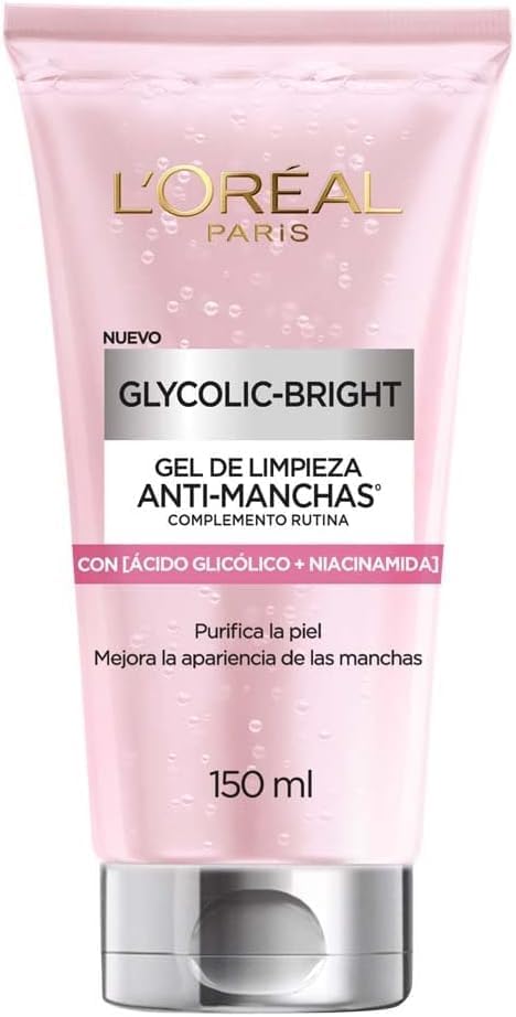 L'Oréal Paris Glycolic Bright Gel de Limpieza Profunda Anti Manchas, con Ácido Glicólico y Niacinamida