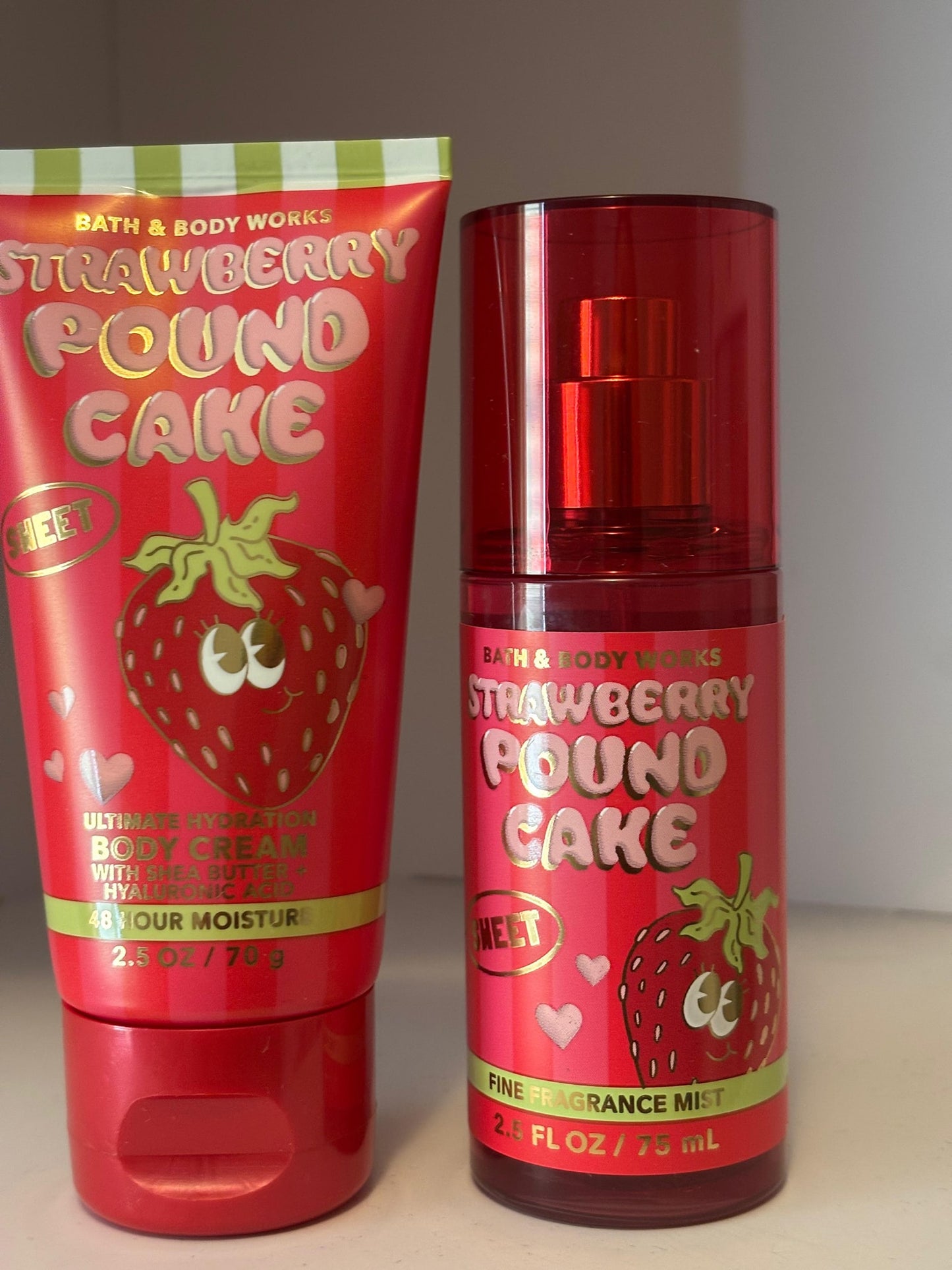 Mini Bath&BodyWorks Strawberry Pound Cake 2pcs