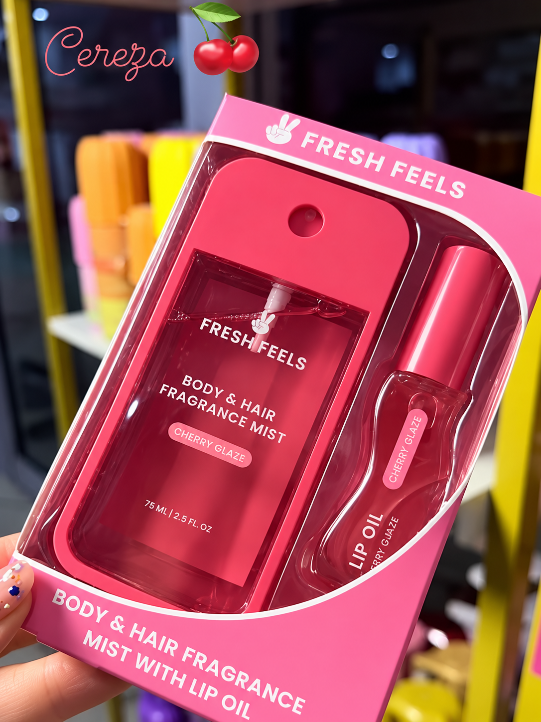 Fresh Feels Cherry Glaze Body & Hair Fragrance Mist With Lip Oil